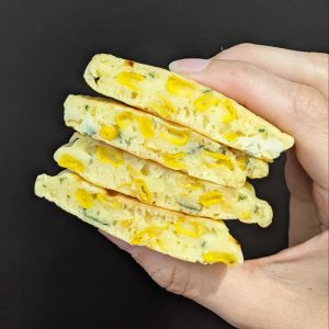 A stack of corn pancakes
