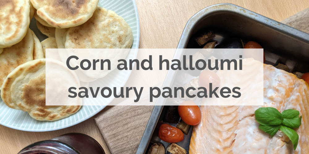 Corn and halloumi savoury pancakes