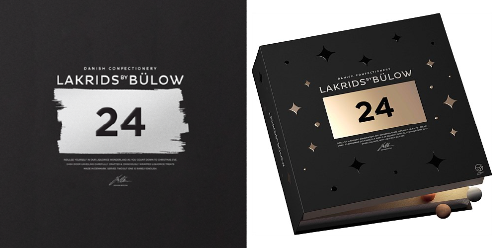 Lakrids advent calendars are gluten free. Picture shows large box that opens to reveal windows. 