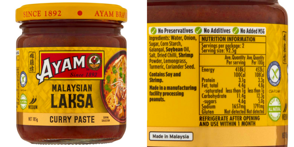 Ayam Malaysian laksa paste ingredients