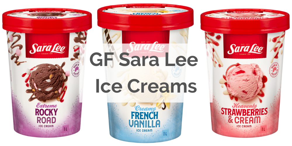 Sara Lee ice cream tubs that are gluten free
