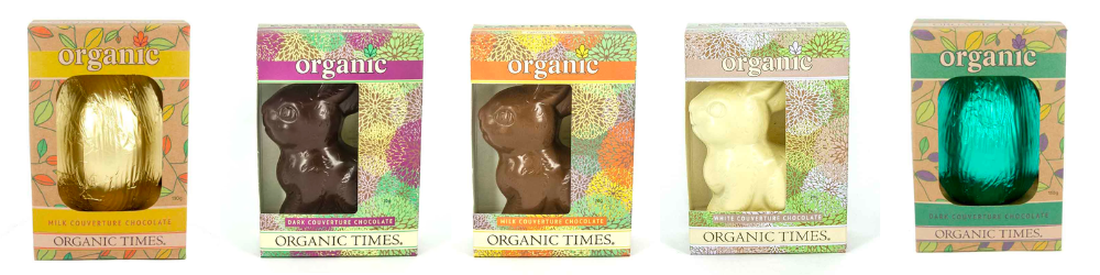 Organic Times Easter eggs are gluten free. 