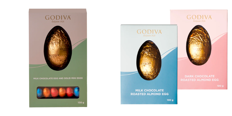 Godiva chocolate egg packs that do not have may contain for gluten.