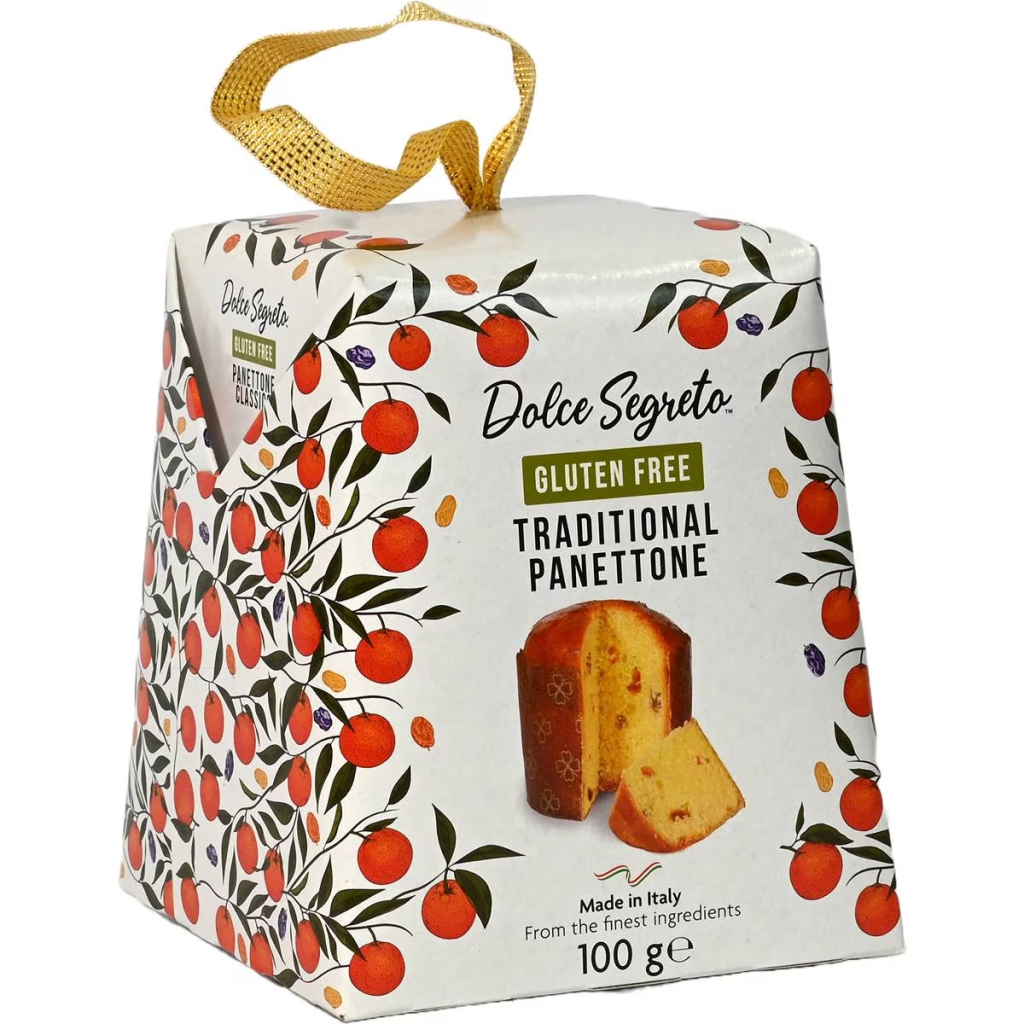 Box of Dolce segreto gluten free traditional panettone